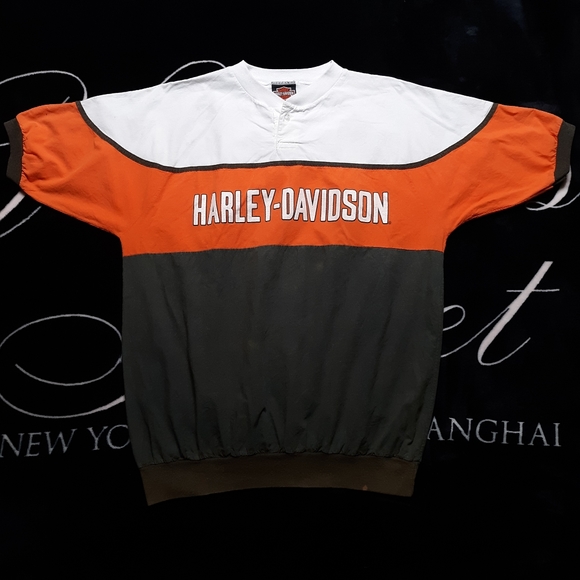 Harley-Davidson Other - VTG 80s Harley Davidson Henley Shirt Size Large